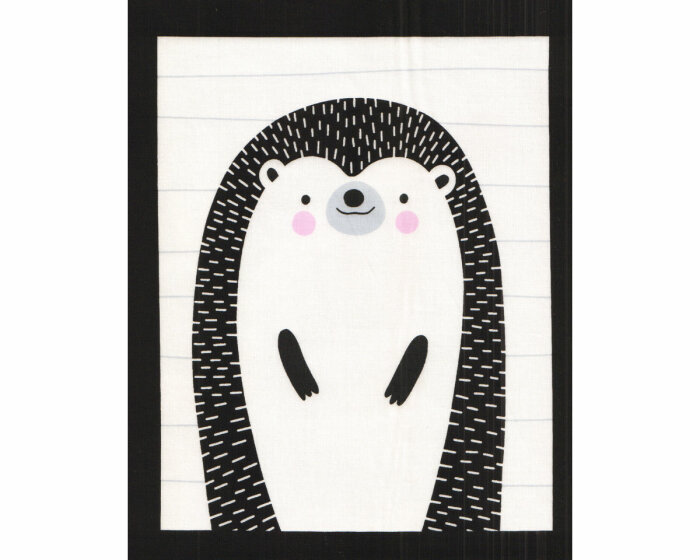 85-cm-Panel Patchworkstoff Black and White with a touch of bright, große Tierporträts, Studio E