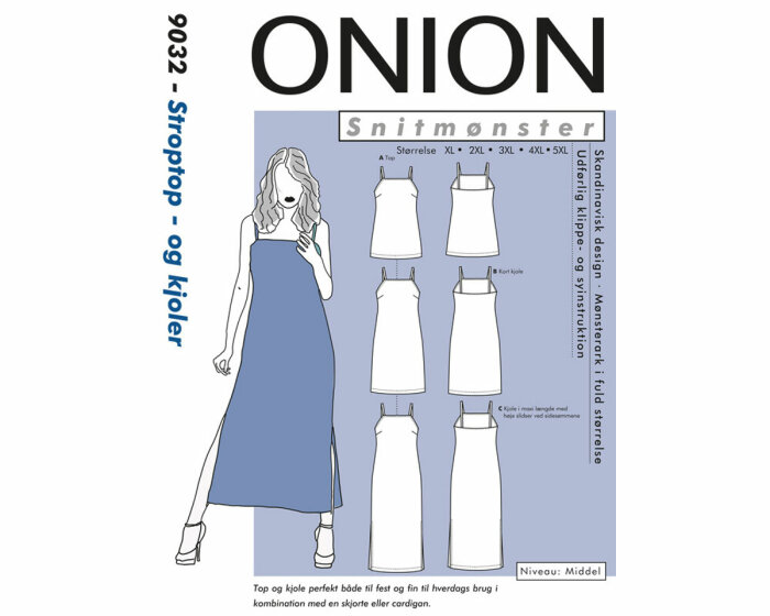 Kleid und Oberteil, PLUSGRÖSSE Schnittmuster ONION 9032