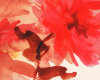 Viskosestoff ANTE, große Aquarell-Blumen, rot-orange, Hilco