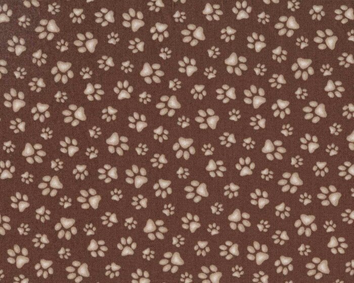Patchworkstoff PAW PRINT, Pfoten, braun, Elizabeths Studio