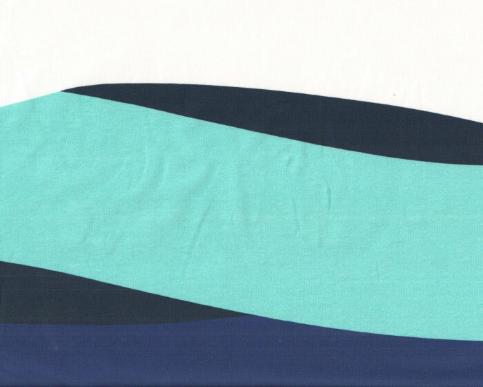 Baumwolljersey WAVE XL, Wellen-Streifen, türkis, Hilco