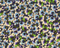 Viskosestoff JEPPE, Aquarell-Blumen, blau-grün, Hilco