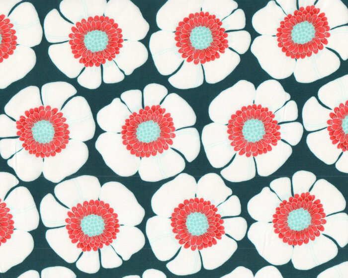 Viskosestoff ASIANA BLOSSOM, Chrysanthemen, Hilco