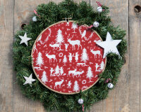 Baumwollstoff WICHTELWALD, rot, Acufactum