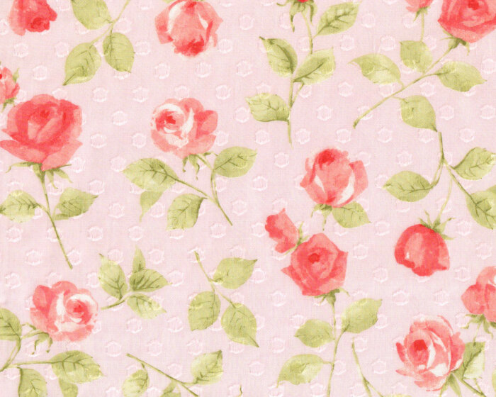 Baumwollbatist ONLY ROSES, Rosen, hellrosa, Hilco