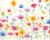 Baumwollstoff Popeline PRINTEMPS, Blumen-Bordüre, Hilco