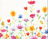 Baumwollstoff Popeline PRINTEMPS, Blumen-Bordüre, Hilco