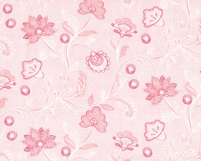Baumwolljersey LEONIE, Paisley-Blumen, rosa, Hilco