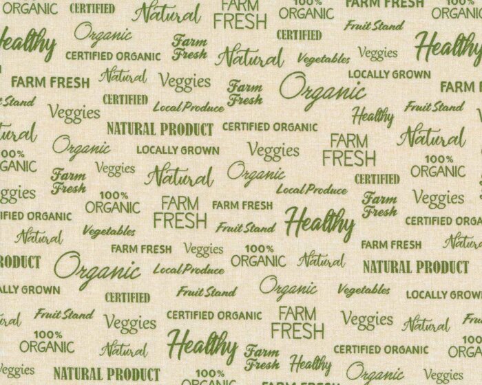 Patchworkstoff CERTIFIED DELICIOUS, Schrift, creme, Windham Fabrics