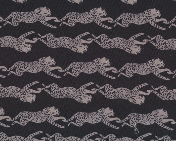 Baumwolljersey AVALANA VILD KAT, Leopard, schwarz