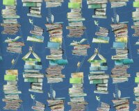 Patchworkstoff READ, Bücherfreunde, blau, Windham Fabrics
