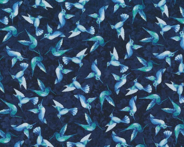 Patchworkstoff MIDNIGHT SAPPHIRE, Kolibri, blau