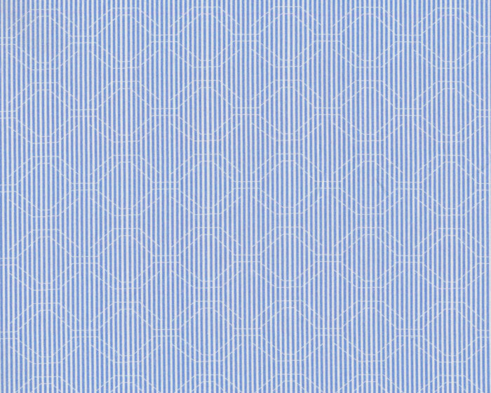 Popeline-Baumwollstoff RAYA VERANO, Streifen und Zickzack, blau