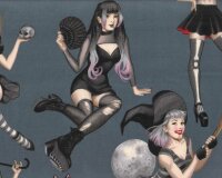 Patchworkstoff GORGEOUSLY GOTH, Gothic Pin-Up-Girls, Alexander Henry