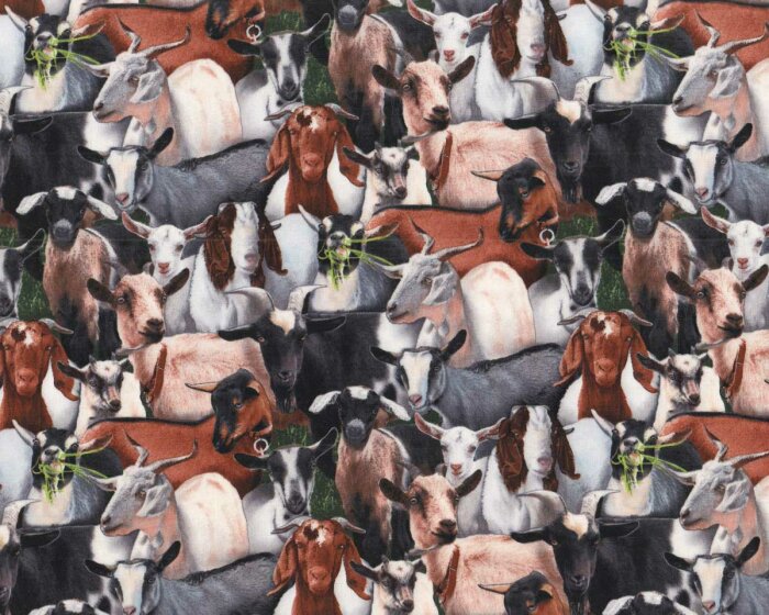 Patchworkstoff FARM ANIMALS, Ziegenherde, Elizabeths Studio