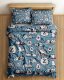 Popeline-Baumwollstoff SNOOPY REBEL, schlafend, mittelblau