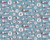 Popeline-Baumwollstoff SNOOPY REBEL, schlafend, mittelblau