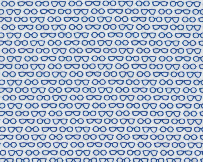 Popeline-Baumwollstoff PETIT GAFAS, Mini-Brillen, blau
