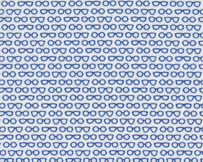 Popeline-Baumwollstoff PETITE GAFAS, Mini-Brillen, blau