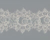 Spitzenband FLORAS, beidseitige Bogenkante mit Blüten, 12  cm, wollweiß
