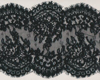 Spitzenband AMORE, beidseitige Bogenkante, 25  cm, schwarz