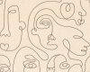 Dekostoff PACISSO, Gesichter, natur