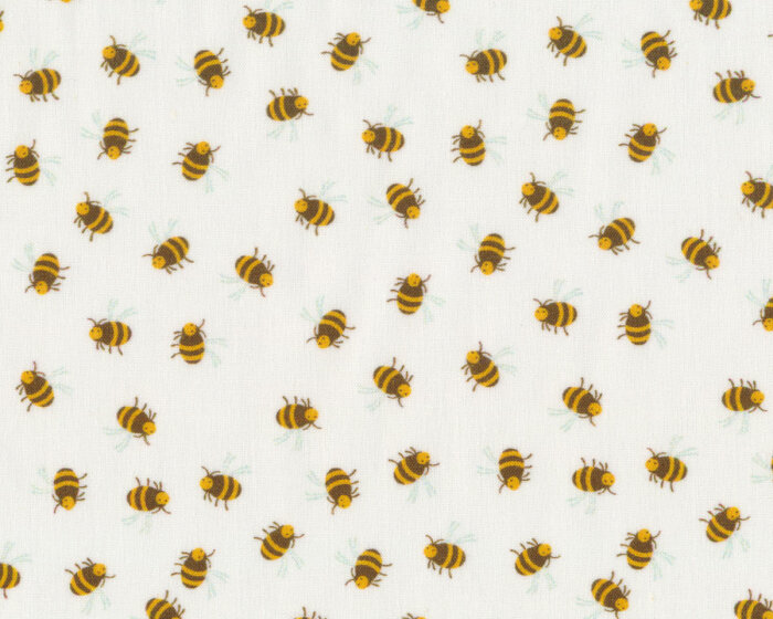 Popeline-Baumwollstoff PETITE BEE, Bienen, gelb