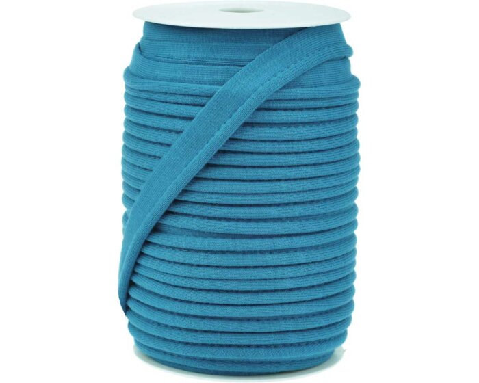 Jersey-Paspelband aus Baumwolle, einfarbig petrol