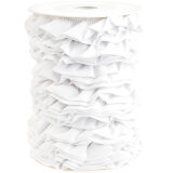 Jersey-Rüschenband aus Baumwolle, einfarbig weiß