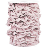 Jersey-Rüschenband aus Baumwolle, einfarbig rosa