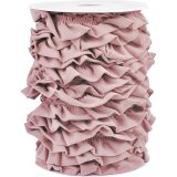 Jersey-Rüschenband aus Baumwolle, einfarbig altrosa