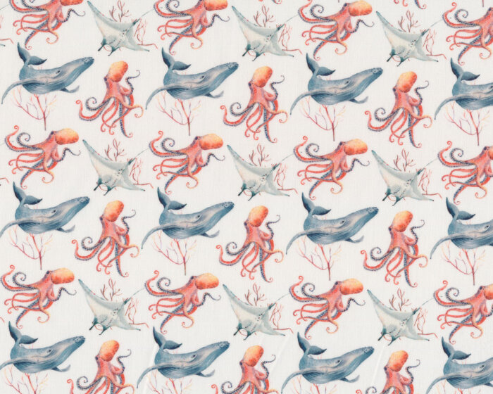 Baumwollpopeline POLPO, Wale & Kraken, Toptex