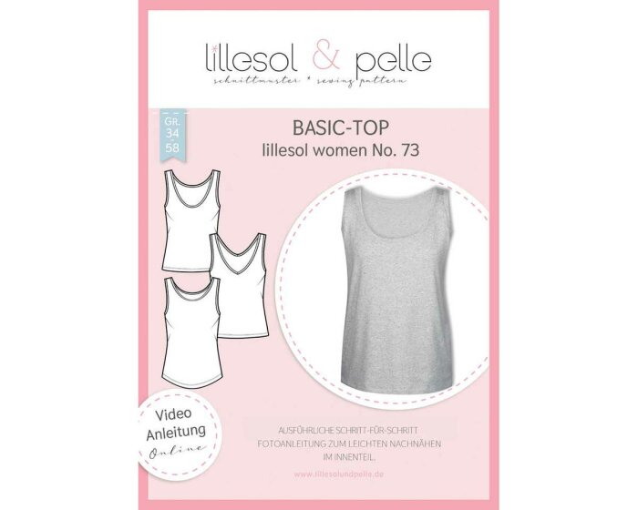 Damen-Schnittmuster Basictop, lillesol women No.73