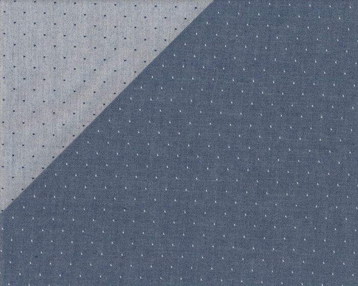 Bio-Baumwollpopeline CHAMBRAY, Pünktchen, nachtblau Toptex