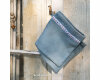 Baumwollstoff FEINE STREIFEN, blaugrau, Acufactum