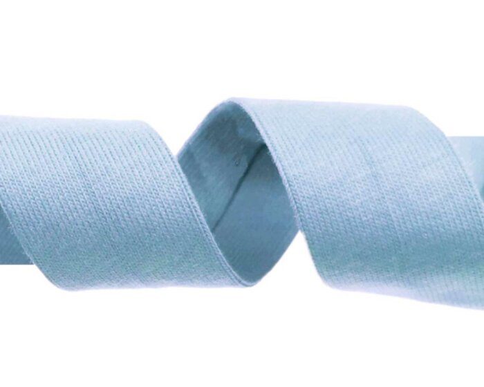 Jersey-Schrägband aus Baumwolle, einfarbig, 20 mm himmelblau