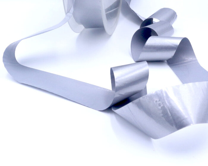 Reflektierendes Band aus Vinylfolie, aufbügelbar, silber 30 mm