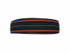 Gummiband LUREX, Streifen-Rapport mit Metallicfäden, 35 mm dunkelblau-orange