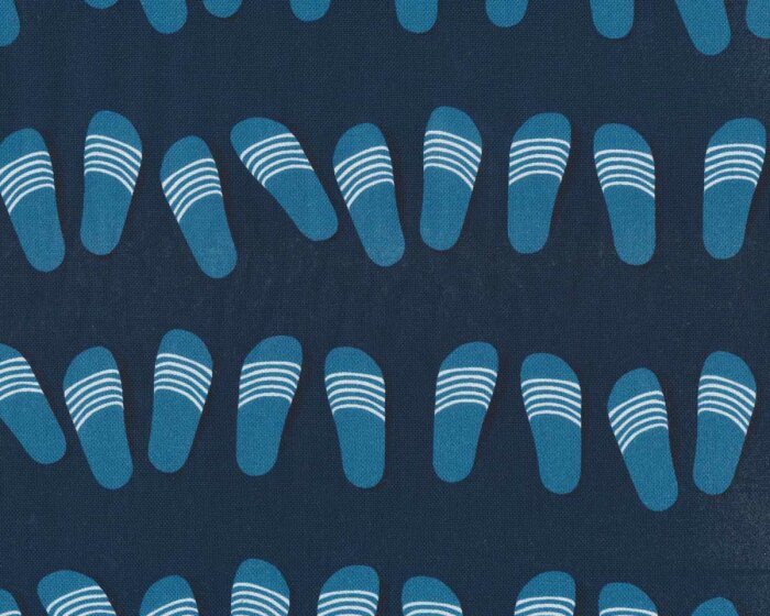 Dekostoff BEACH SLIDES, Badelatschen, marineblau, Thorsten Berger
