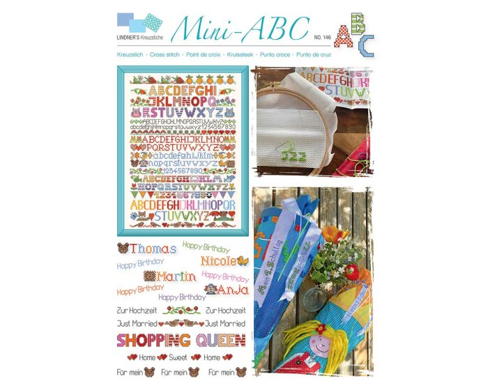 Stickvorlage: Mini-ABC, Lindners Kreuzstiche