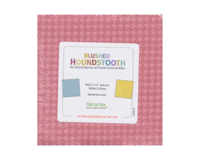 Precuts Charm Pack BLUSHED HOUNDSTOOTH, Cheryl Haynes, Benartex