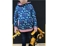 Sweatstoff WORK PARTY, Bagger & Kran, petrol, Hilco