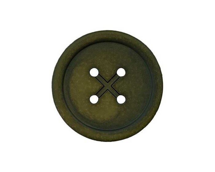 Kunststoffknopf CHNOPFLOCH, old-fashioned Look, Union Knopf 18 mm olive