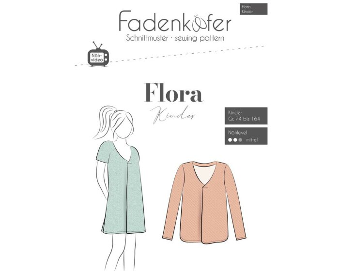 Kinder-Schnittmuster Bluse oder Tunika FLORA, fadenkäfer