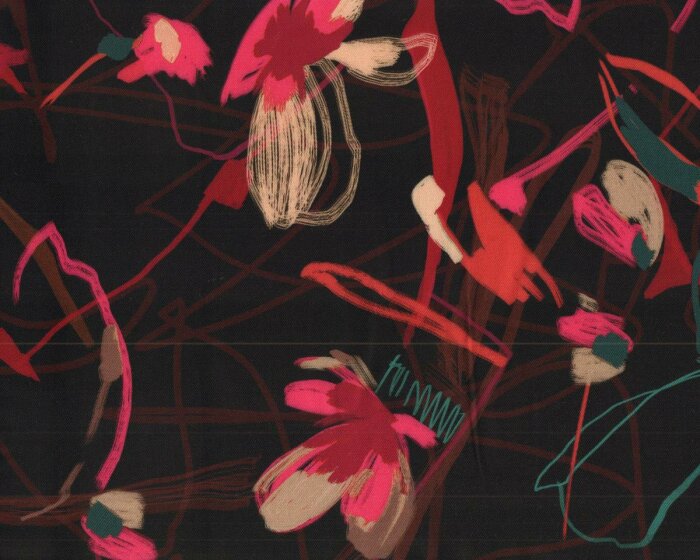 Viskosetwillstoff FERIDE, Aquarell-Blüten, Hilco