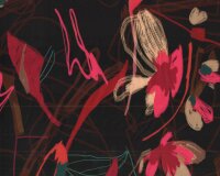 Viskosetwillstoff FERIDE, Aquarell-Blüten, Hilco