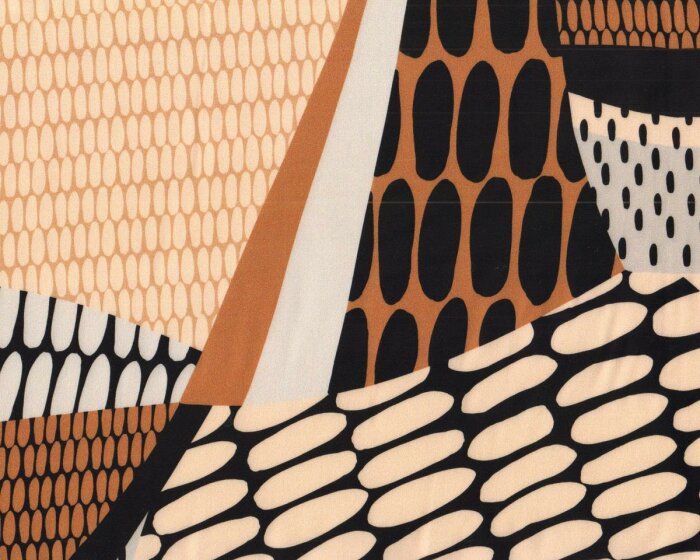 Viskosestoff YAELTE, Ovalen-Muster, hellbraun, Hilco