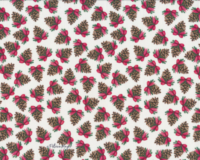 Weihnachtsstoff mit Tannenzapfen