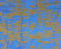 60cm Reststück Jacquardstoff mit Wolle JAQUES, grafisches Muster, royalblau, Toptex