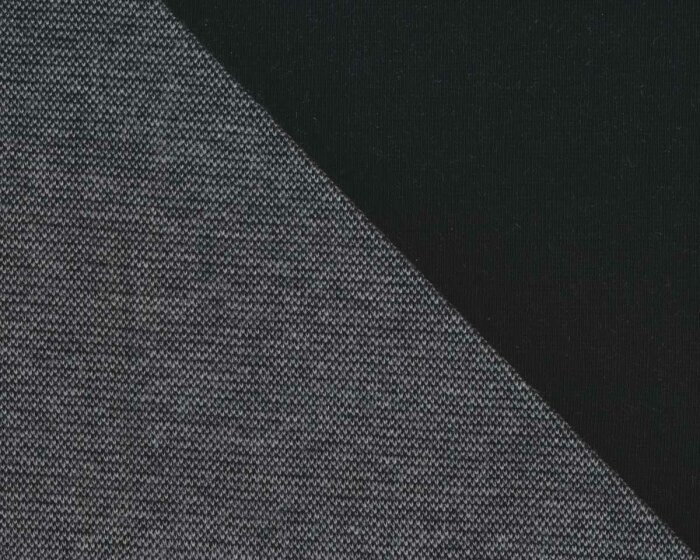 Doubleface-Strickstoff PIQUE, grau-schwarz, Toptex